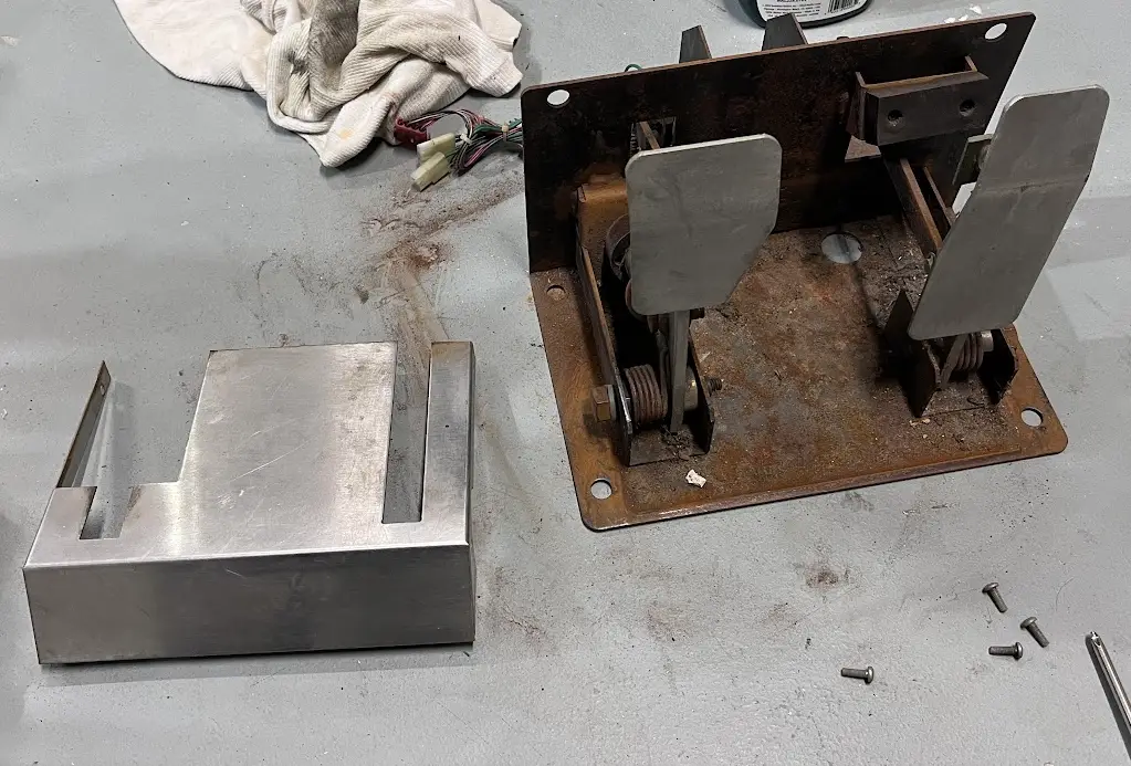 Daytona USA cabinet pedals being restored