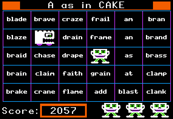 Word Munchers Apple II Mockup created by Philip Bouchard