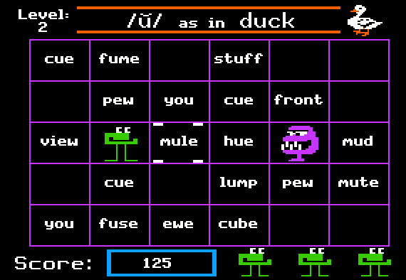 Word Munchers finished gameplay screenshot